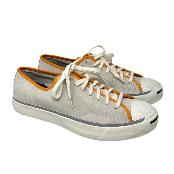 Converse Jack Purcell Low Suede Cream Orange Men Sneakers Custom 168160C-CROGWT - Picture 2 of 10